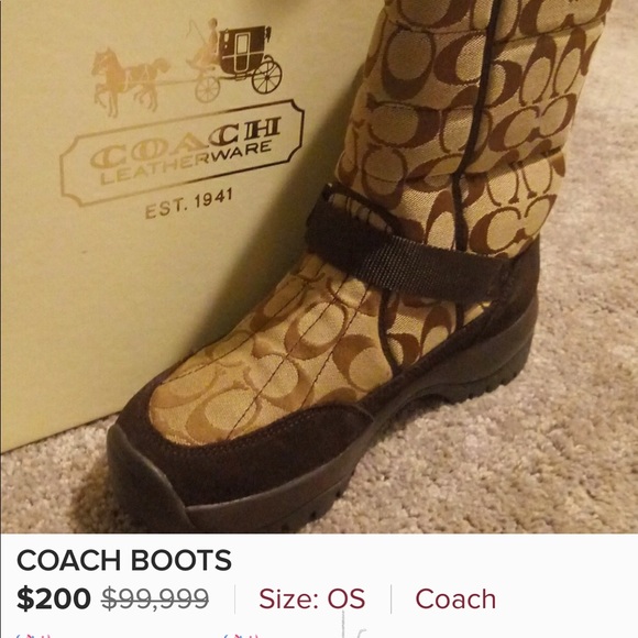 Authentic Coach Boots W/ Buckle Leatherware Sz 8.5 - Picture 3 of 3